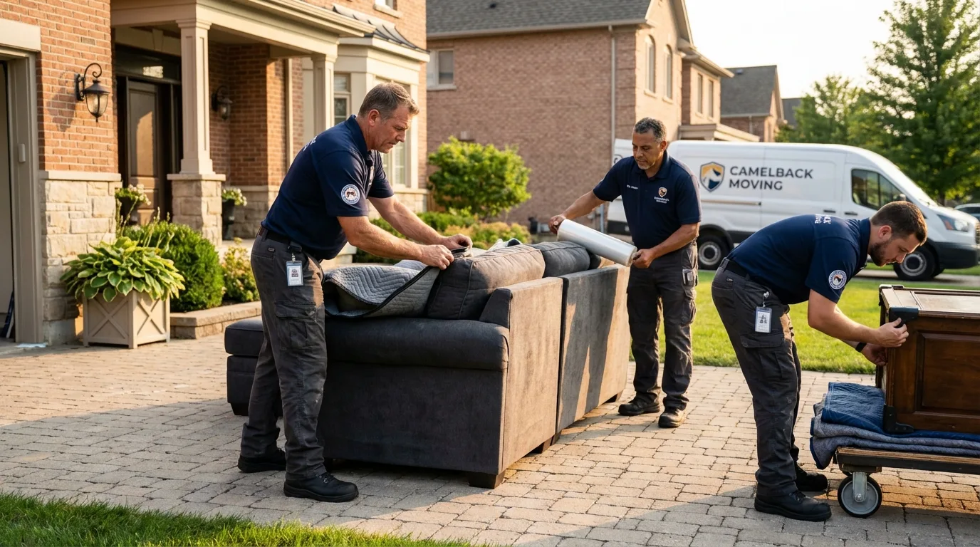 Large estate moving crew wrapping furniture in Oceano, CA
